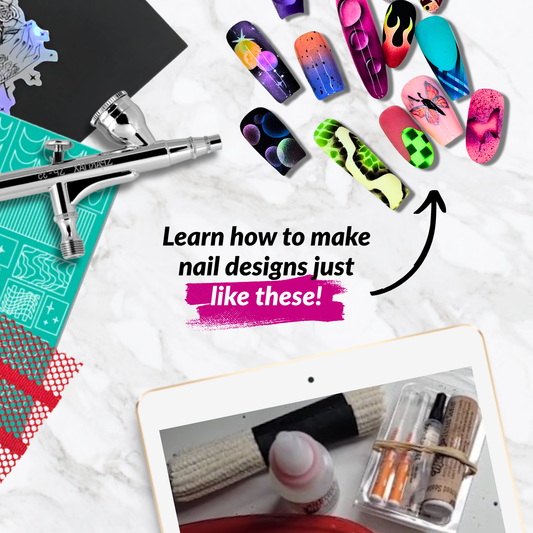 From Basics to Baddie: Full Airbrush Nail Art Course Glam Goodies