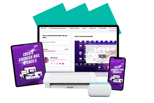 Create Your Own Airbrush Nail Art Stencils & 3 Sheets of Masking Plus 123 Stencil Vectors Glam Goodies