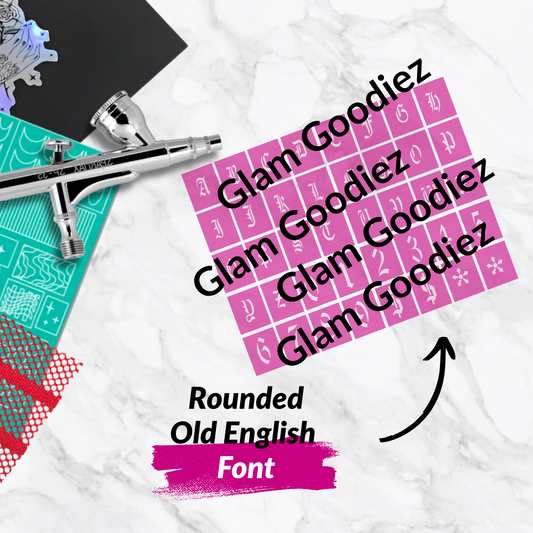 Rounded Old English SVG Font File for Airbrush Nail Art Stencils (Silhouette & Cricut Compatible) Glam Goodies