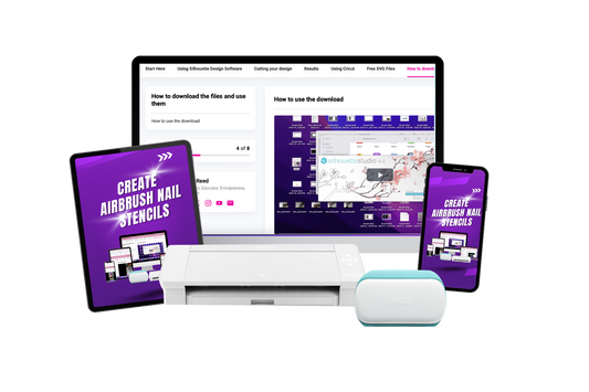 Create Your Own Airbrush Nail Art Stencils & 3 Sheets of Masking Plus 123 Stencil Vectors Glam Goodies