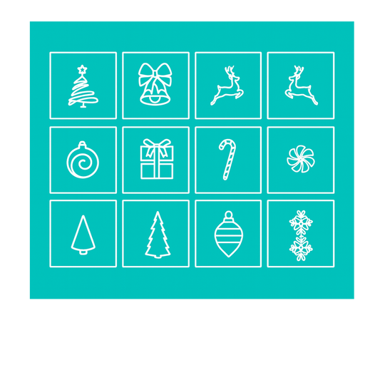 12 Christmas Nail Stencils Set Glam Goodies