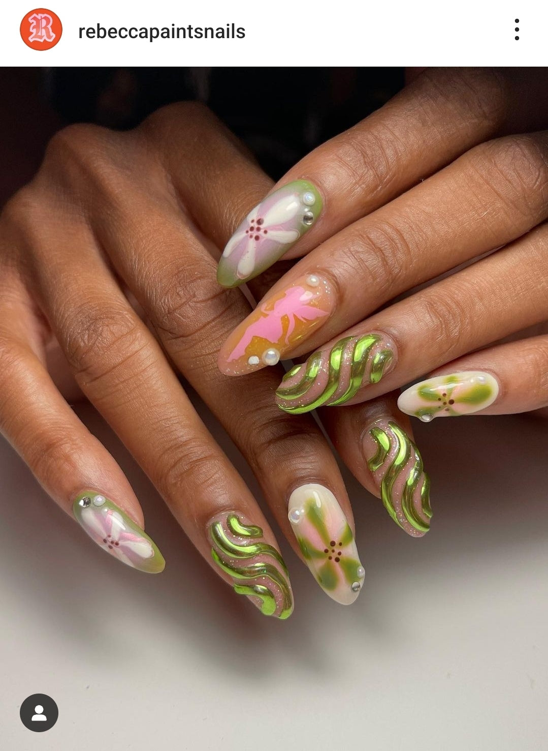 Abstract Stenciled Nail Art Ideas