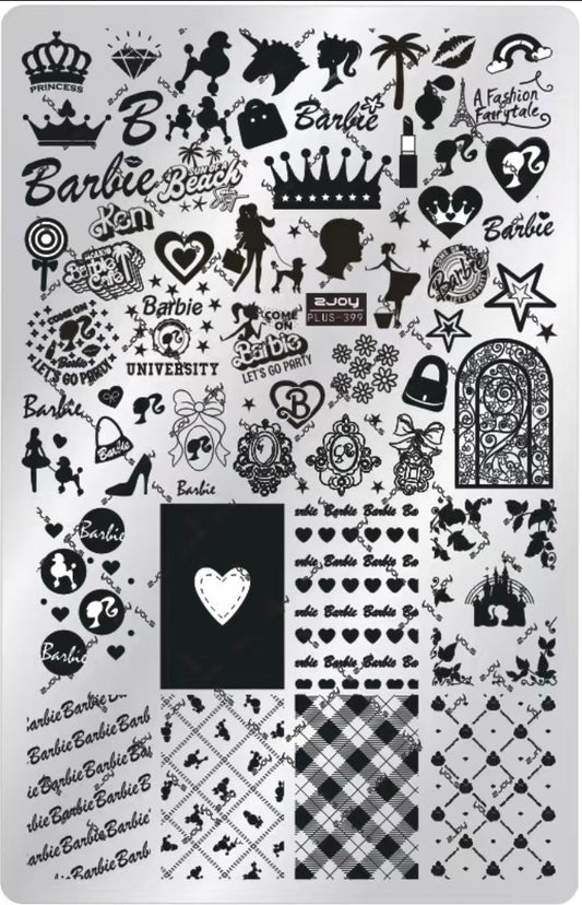 The Ultimate Pink Fashion Icon Stamping Plate – 2JOY PLUS-399 Retro Doll & Dreamhouse Nail Art Glam Goodies