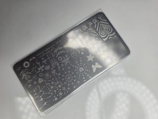Cyber-Sigilism & Techno-Grunge Stamping Plate – Cyberpunk Tattoo & Halftone Nail Art Glam Goodies