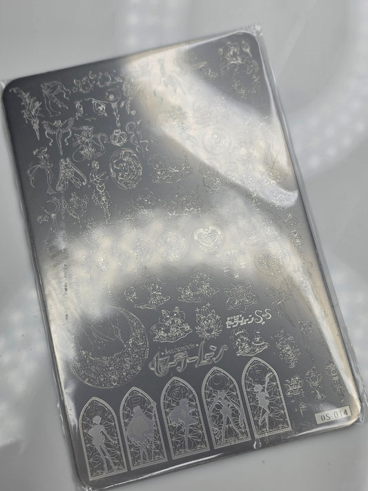 Magical Girl Sailor Moon Stamping Plate – OS-014 Ethereal Anime & Stained Glass Nail Art Glam Goodies