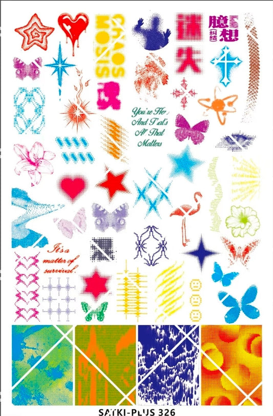 Wavelength Y2K Distorted Stamping Plate – SATKI-PLUS 326 Halftone & Glitch Core Nail Art Glam Goodies