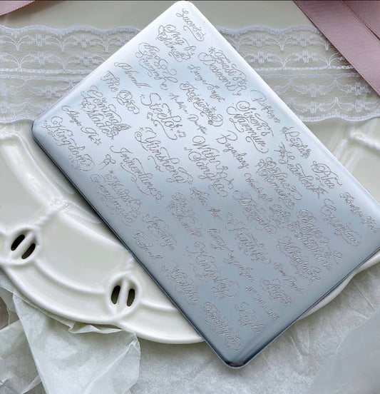 Diamond Sparkle Cursive Stamping Plate – Rhinestone Effect Luxury Lettering & Icons Glam Goodies