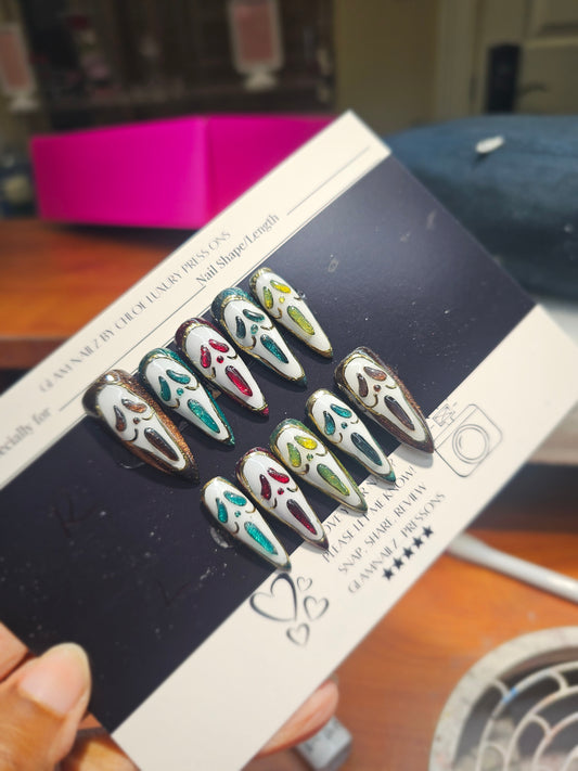 Scream Ghost Face Airbrush Nail Stencil Set – 20-Piece Reusable Horror Nail Art Stencils