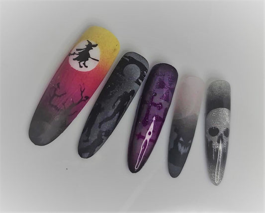 Complete Halloween Airbrush Nail Art Bundle – Course + 60 Reusable Stencils Glam Goodies