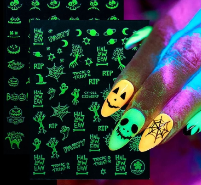 Glow in the dark nail stickers hot sale