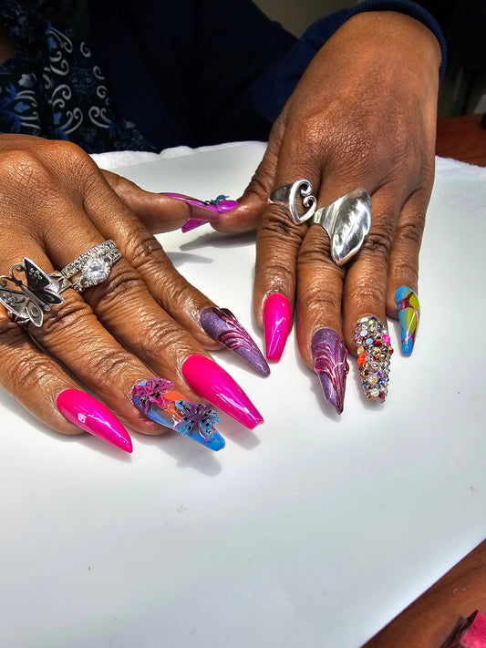 How to Create Quick & Easy 3D Flower Nail Art with Silicone Molds + Airbrushing