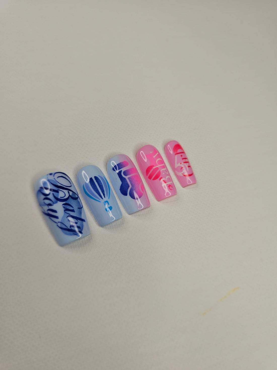 Baby Shower Airbrush Nails Tutorial (Soft, Elegant & Beginner-Friendly)