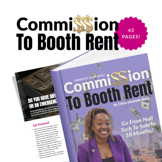 Nail Tech Ebook Bundle: Straight Outta Beauty School + Commission to Booth Rent in 18 Months Glam Goodies