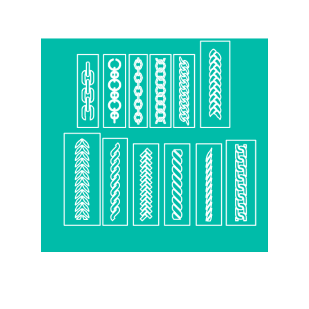 Airbrush Nail Art Chain Stencil Pack – 24 Small & Large Reusable Chain Stencils Glam Goodies