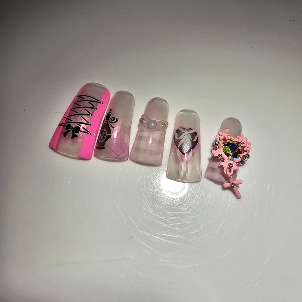 Coquette nail art