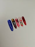 NYC Nail Art Airbrush Stencil Pack – Cherries, French Tip Stencils, Cheetah Print, Dice, 8-Ball & Bunny Designs (Reusable) Glam Goodies