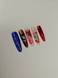 NYC Nail Art Airbrush Stencil Pack – Cherries, French Tip Stencils, Cheetah Print, Dice, 8-Ball & Bunny Designs (Reusable) Glam Goodies