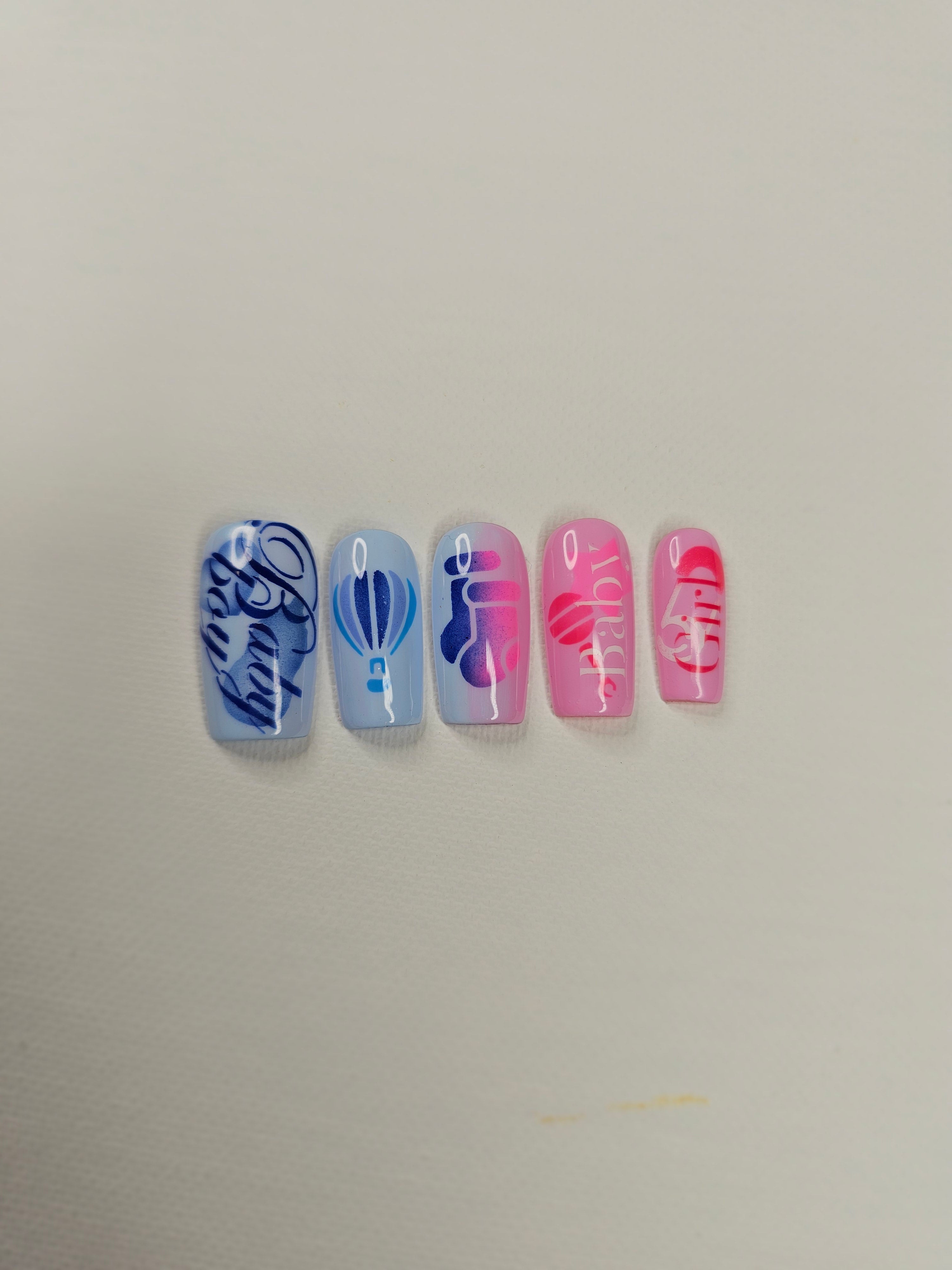 Baby Love Nail Art Stencil Pack – 29 Baby Shower & Gender Reveal Airbrush Nail Stencils Glam Goodies