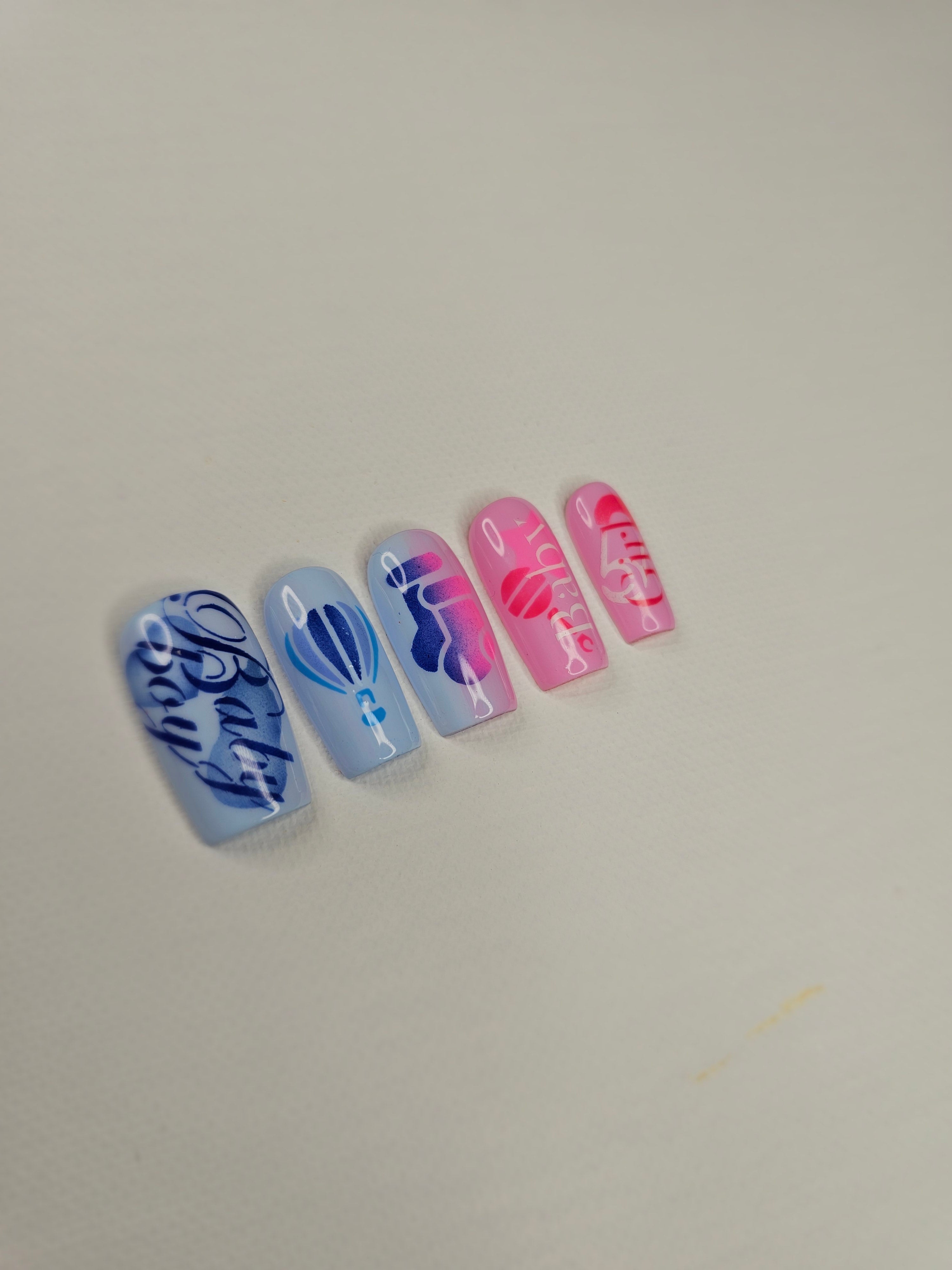 Baby Love Nail Art Stencil Pack – 29 Baby Shower & Gender Reveal Airbrush Nail Stencils Glam Goodies