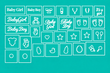 Baby Love Nail Art Stencil Pack – 29 Baby Shower & Gender Reveal Airbrush Nail Stencils Glam Goodies
