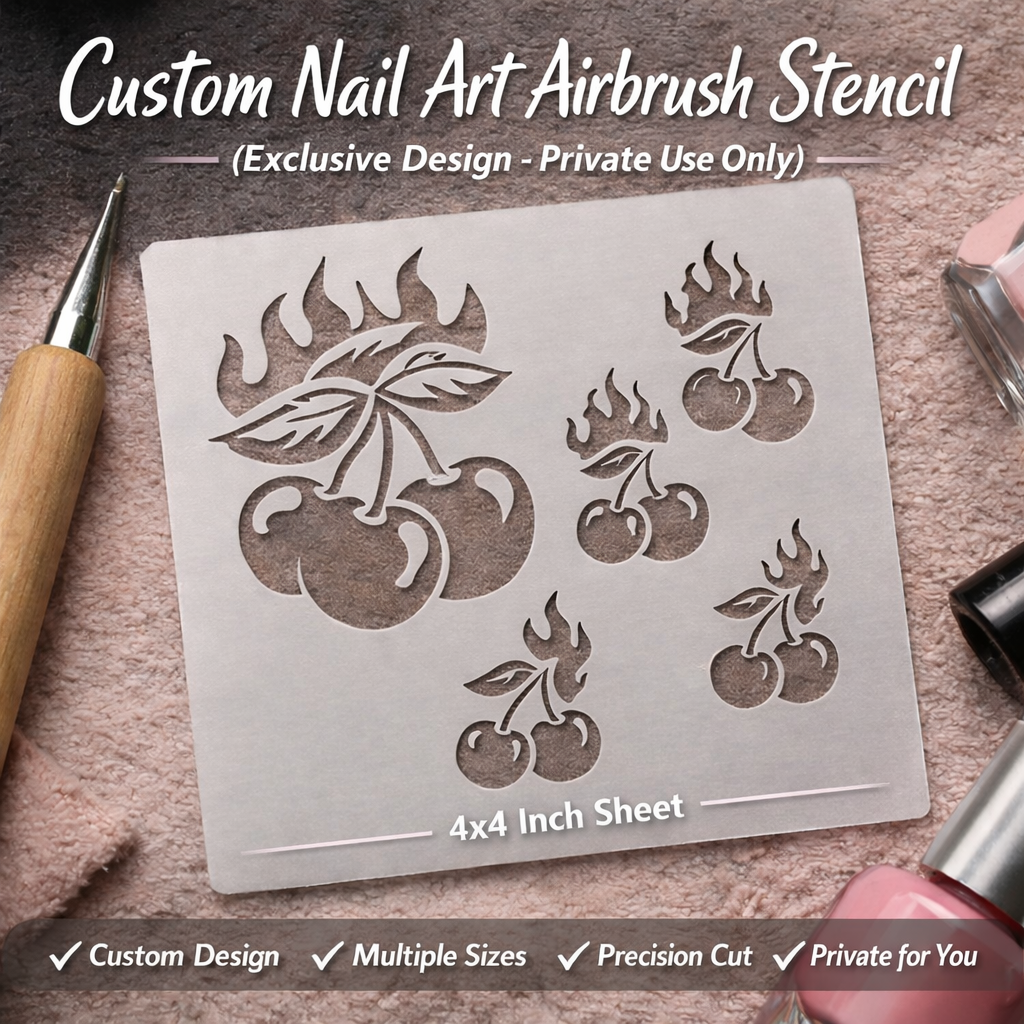 Custom Nail Art Airbrush Stencil – Exclusive Design (Private Use)