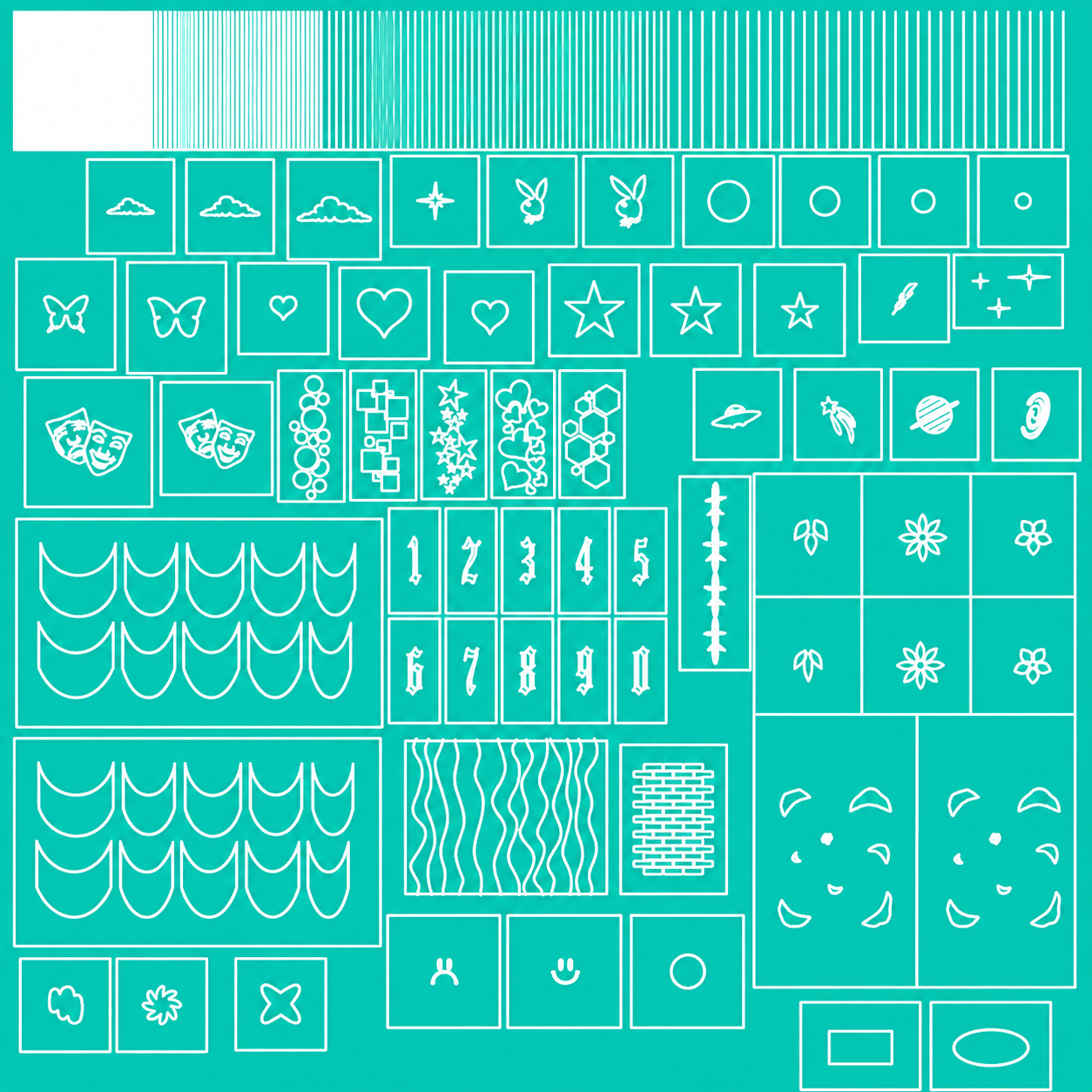 63-Piece Nail Airbrush Stencil Bundle Glam Goodies