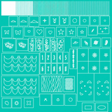 63-Piece Nail Airbrush Stencil Bundle Glam Goodies