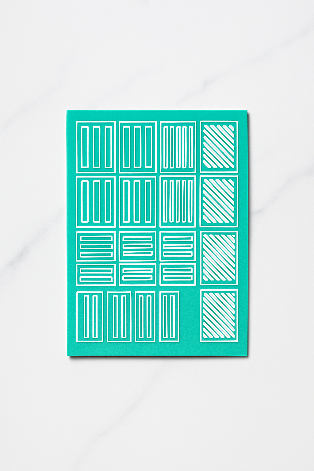 Airbrush Nail Art Stencils – Square Lines Bundle (Reusable Nail Stencil Set) Glam Goodies