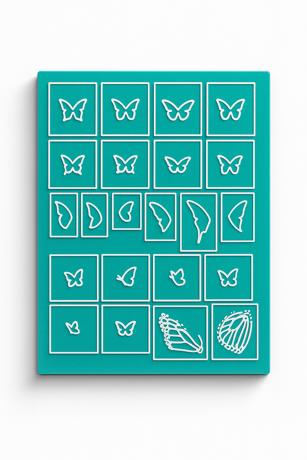 Airbrush Nail Art Stencils – Butterfly Shapes Bundle (Reusable Nail Design Stencils) Glam Goodies