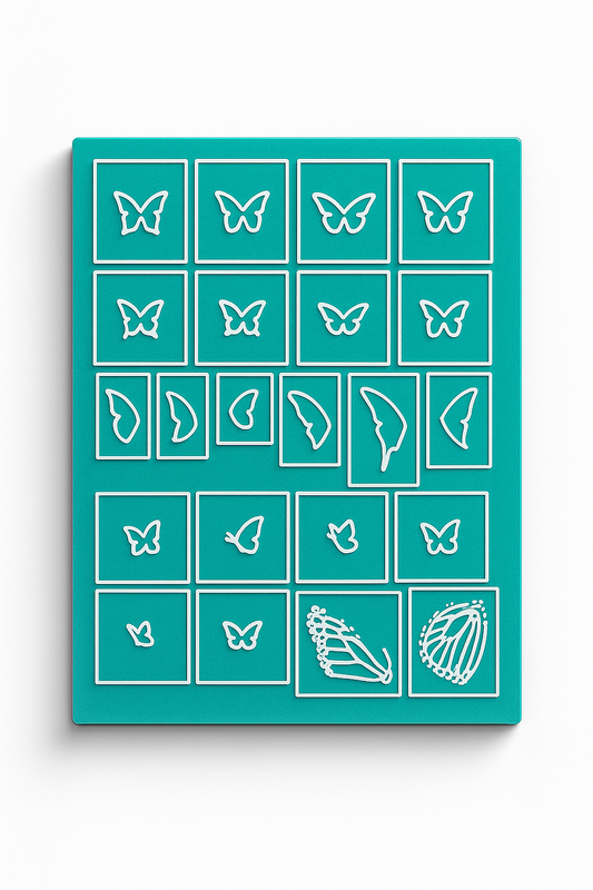 Airbrush Nail Art Stencils – Butterfly Shapes Bundle (Reusable Nail Design Stencils) Glam Goodies
