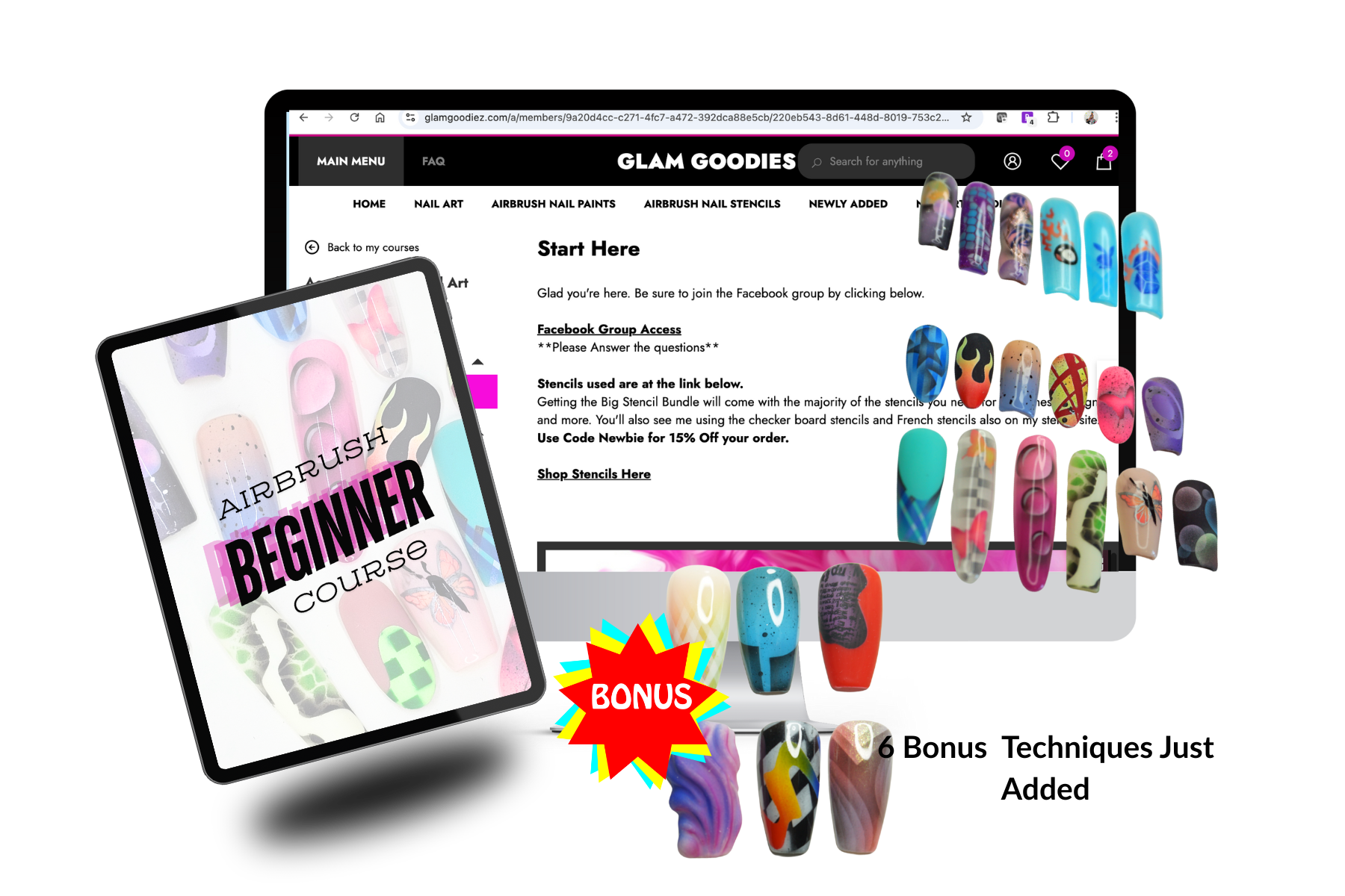 Acrylic Airbrush Nail Art Beginner Course Glam Goodies