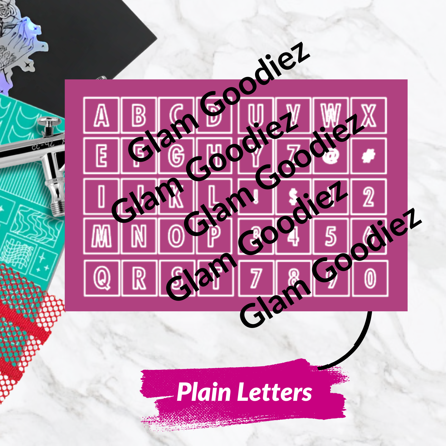 Airbrush Nail Stencil SVG Letter Bundle — 5 Font Styles with Commercial License | Cricut & Silhouette Compatible Glam Goodies