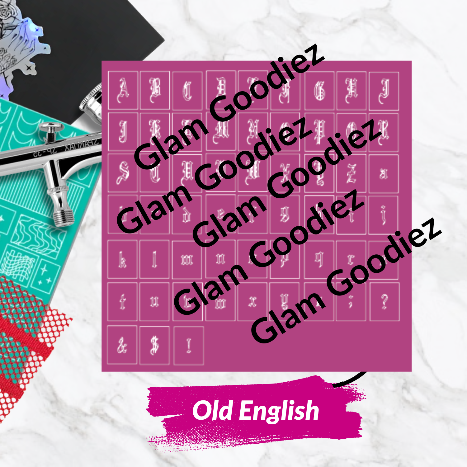 Airbrush Nail Stencil SVG Letter Bundle — 5 Font Styles with Commercial License | Cricut & Silhouette Compatible Glam Goodies