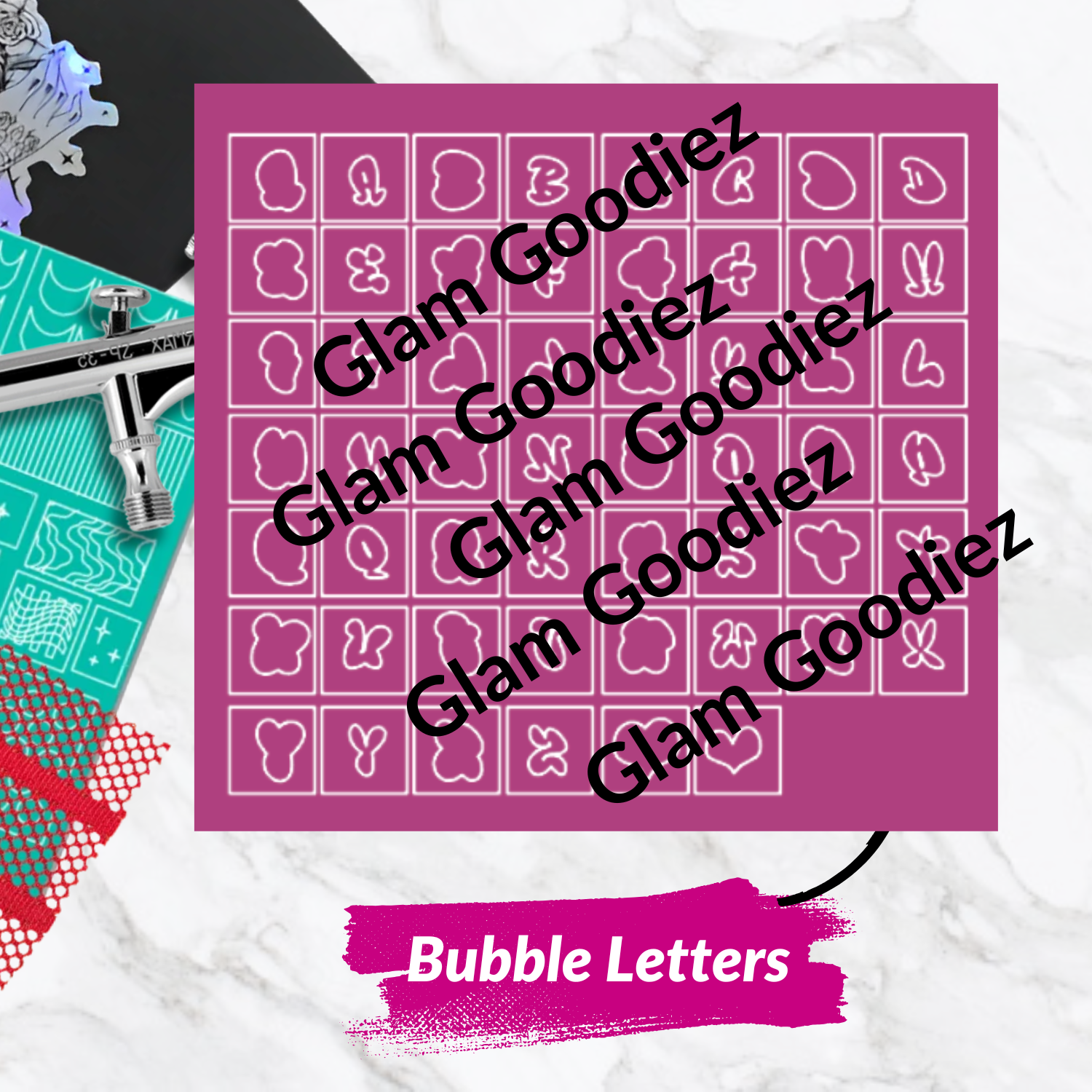 Airbrush Nail Stencil SVG Letter Bundle — 5 Font Styles with Commercial License | Cricut & Silhouette Compatible Glam Goodies
