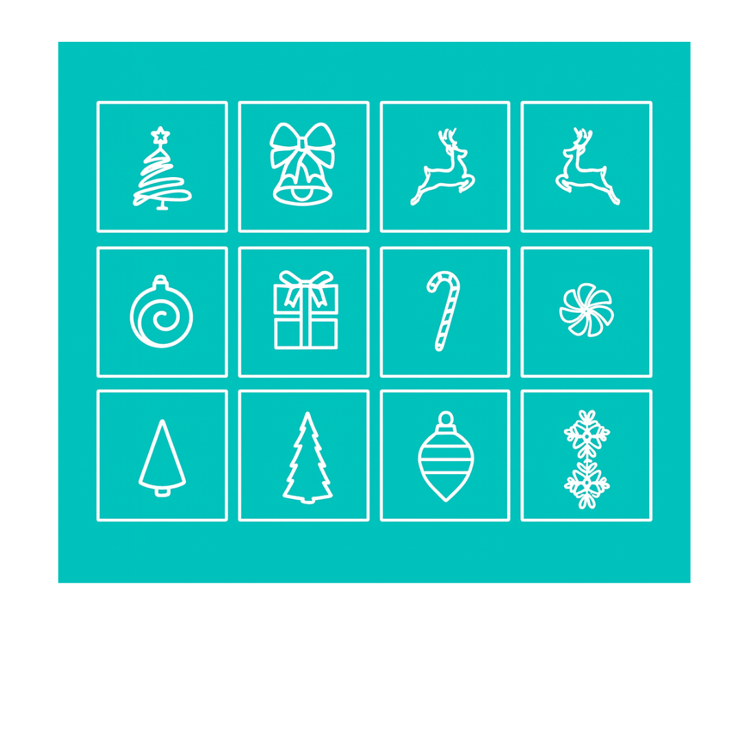 12 Christmas Nail Stencils Set Glam Goodies