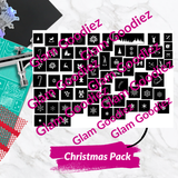 Christmas Nail Stencil SVG Bundle | Holiday Airbrush Nail Art Cut File for Cricut, Silhouette, Brother ScanNCut | Winter Vinyl Stencils Commercial Use Glam Goodies