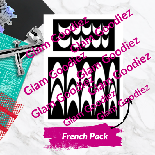 French Tip Nail Art Stencil SVG Cut File for Cricut, Silhouette, Brother ScanNCut | French Manicure Vinyl Stencil Template | Commercial Use Glam Goodies