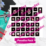 Paradise Pack Airbrush Stencil SVG Bundle - Tropical Nail Art Cut File (Commercial License) Glam Goodies