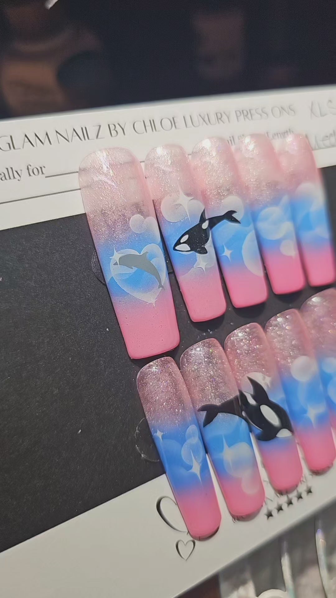 Orca Killer Whales Airbrush Nail Stencil
