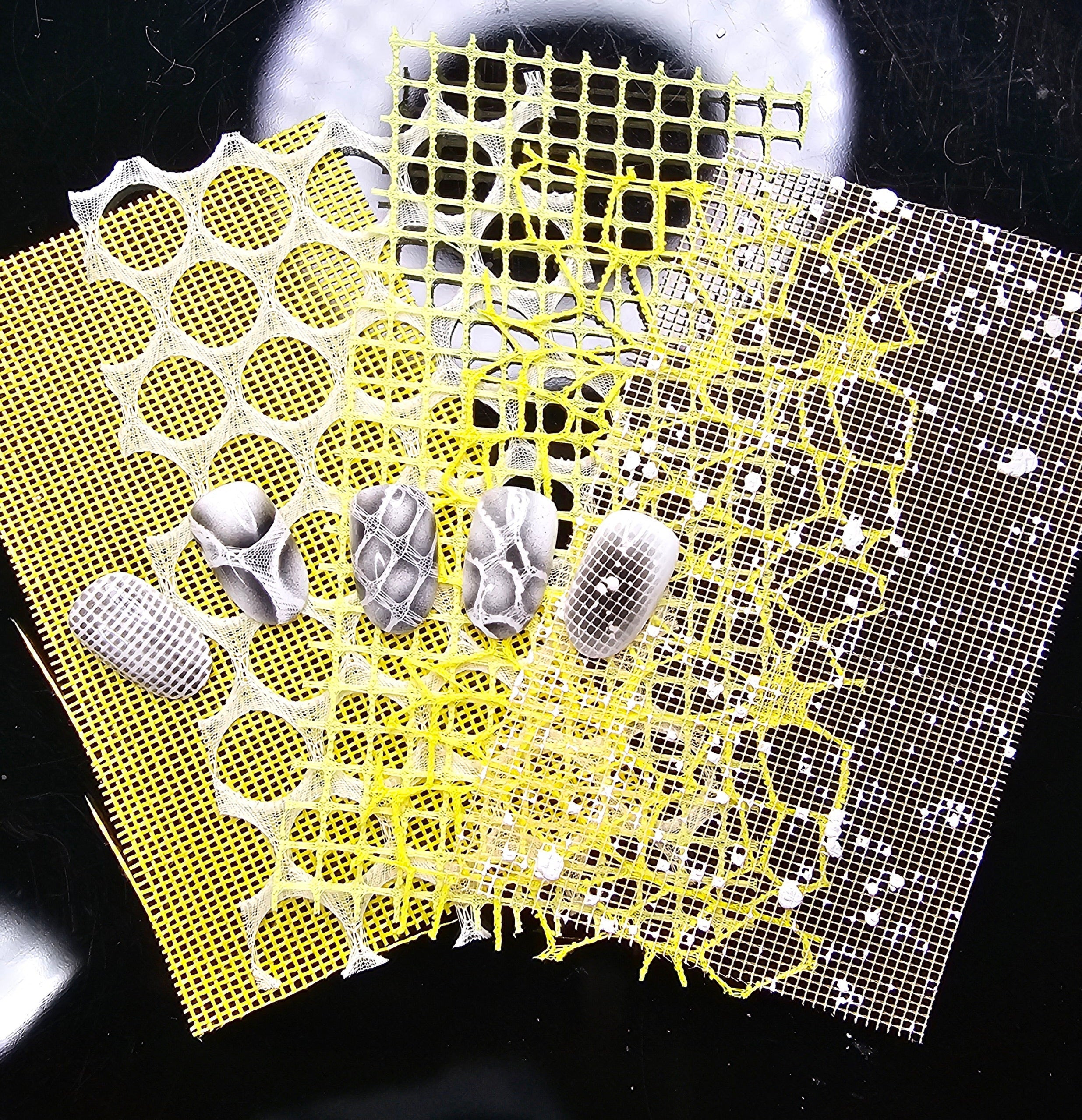 Statement Lace Airbrush Fabric – Bold Layered Texture Overlay Glam Goodies