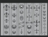 Mega Punk & Coquette Mixed Motif Silicone Mold – 3D Safety Pins, Chains, Frames & Gothic Crosses Glam Goodies