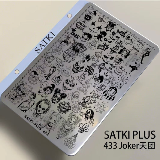 The Joker & Harley Quinn Stamping Plate – SATKI-PLUS 433 Gotham Villain & Dark Art Nail Art Glam Goodies