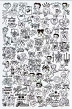 Betty Boop Retro Character Nail Art Stamping Plate – 3.75" x 6" Stainless Steel Plate with Cherries, Bows, Typography & Vintage Pin-Up Designs Glam Goodies