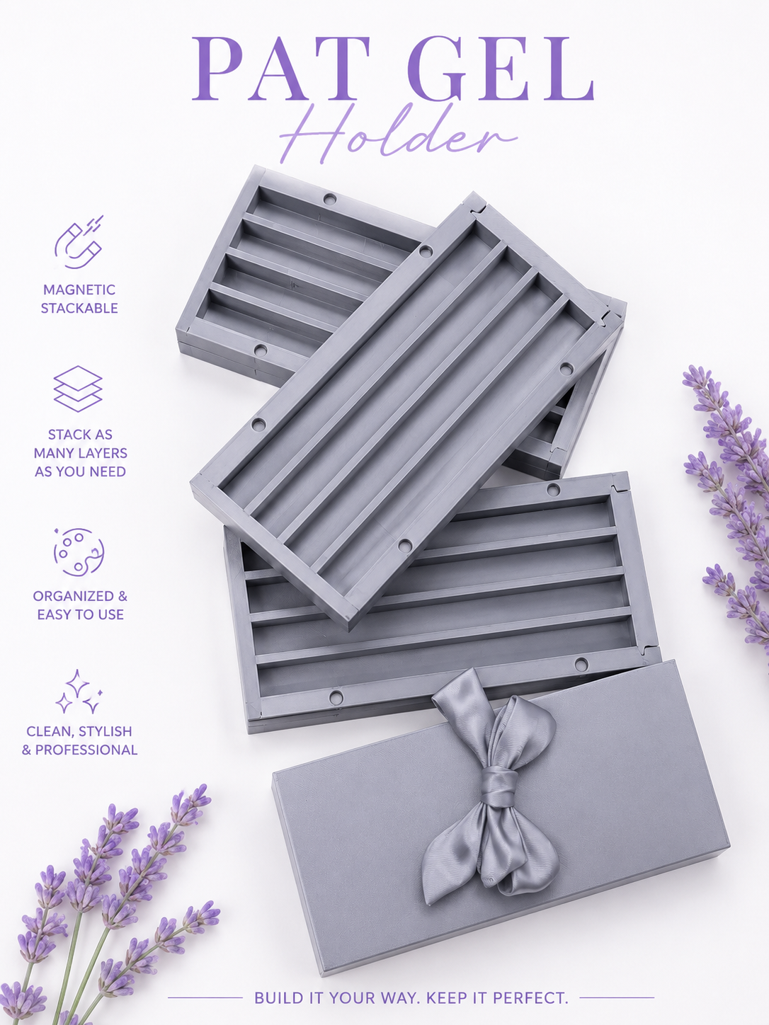 Pat Gel Holder System — STL File + Print Ready Guide + Commercial License Glam Goodies