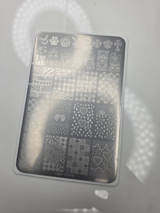 90s Nostalgia Leopard & Heart Stamping Plate – Retro Lisa Frank Inspired Nail Art Glam Goodies