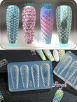 Anyxi 3D Full-Nail Texture Mold – Coffin Overlay Hearts, Fishnet & Bubble Grids Glam Goodies