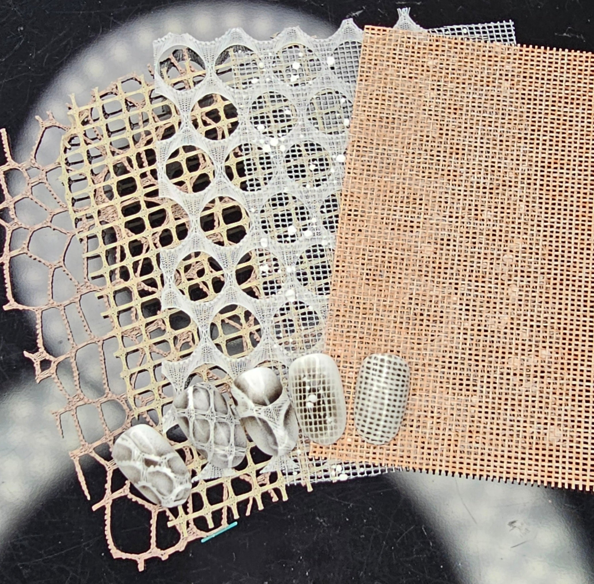 Statement Lace Airbrush Fabric – Bold Layered Texture Overlay Glam Goodies