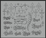 Cyber-Sigilism & Gothic Script Silicone Mold – 3D Thorns, Flared Crosses & Alt Aesthetic Lettering Glam Goodies