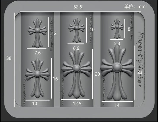 Baroque Fleur-de-Lis Cross Silicone Mold – FingertipWorker 3D Designer Jewelry Charm Creator Glam Goodies