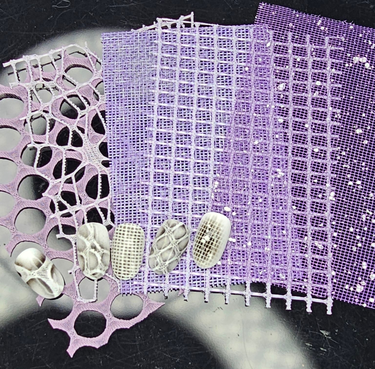 Statement Lace Airbrush Fabric – Bold Layered Texture Overlay Glam Goodies
